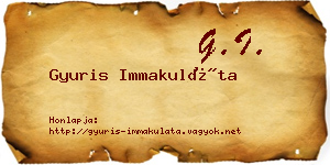 Gyuris Immakuláta névjegykártya